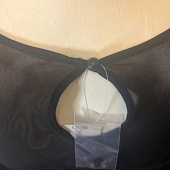 Cache Chest black sheer with Black rhinestones long sleeve with solid bottom. - Picture 10 of 14